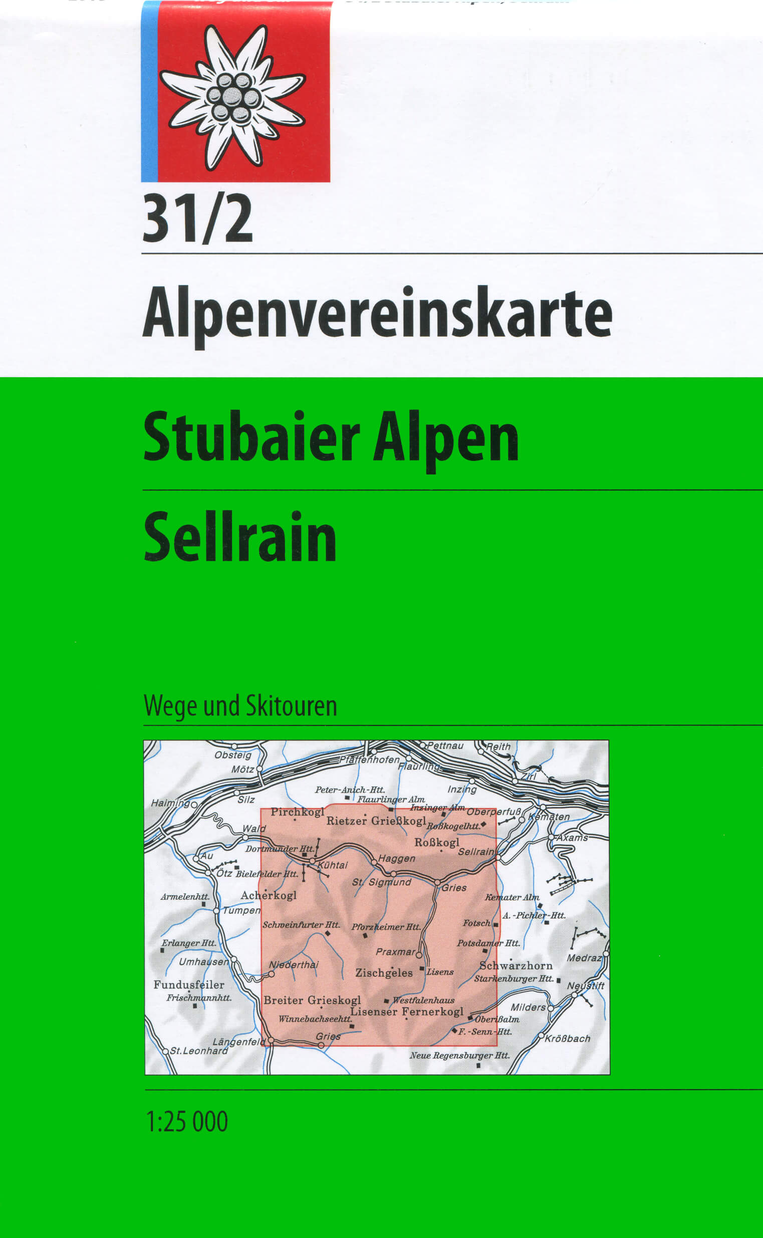 Online bestellen: Wandelkaart 31/2 Alpenvereinskarte Stubaier Alpen - Sellrain | Alpenverein