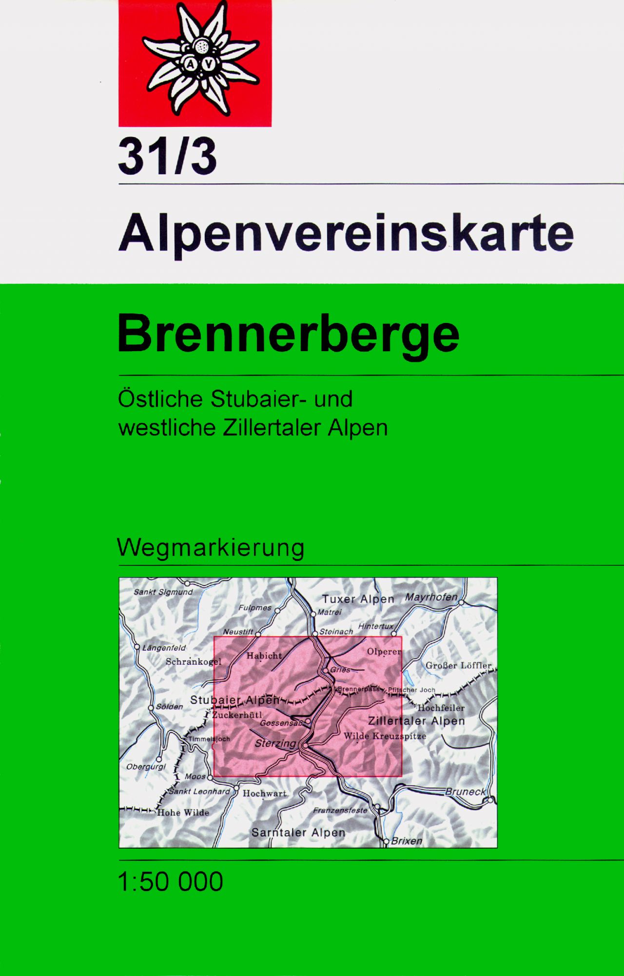 Online bestellen: Wandelkaart 31/3 Alpenvereinskarte Stubaier Alpen - Brennerberge | Alpenverein
