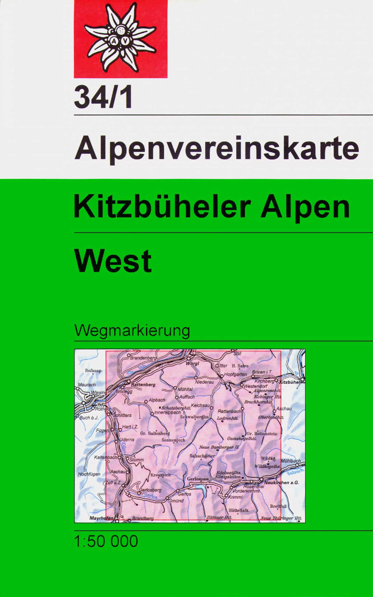 Online bestellen: Wandelkaart 34/1 Alpenvereinskarte Kitzbüheler Alpen - West | Alpenverein