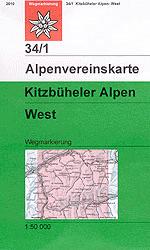 Alpenvereinskarte 34/1 Kitzbüheler Alpen, westl. Blatt - wandelkaart Oostenrijk | 