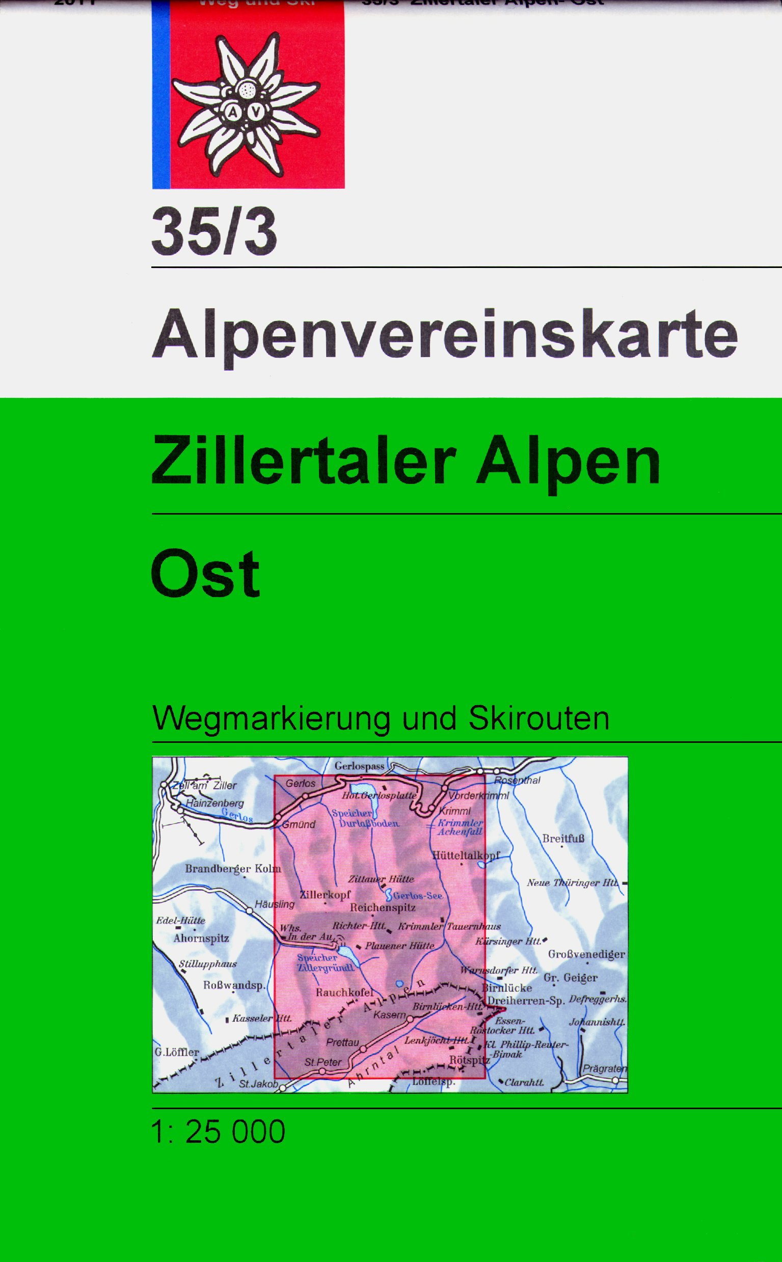 Wandelkaart 35/3 Alpenvereinskarte Zillertaler Alpen - Ost | Alpenvere