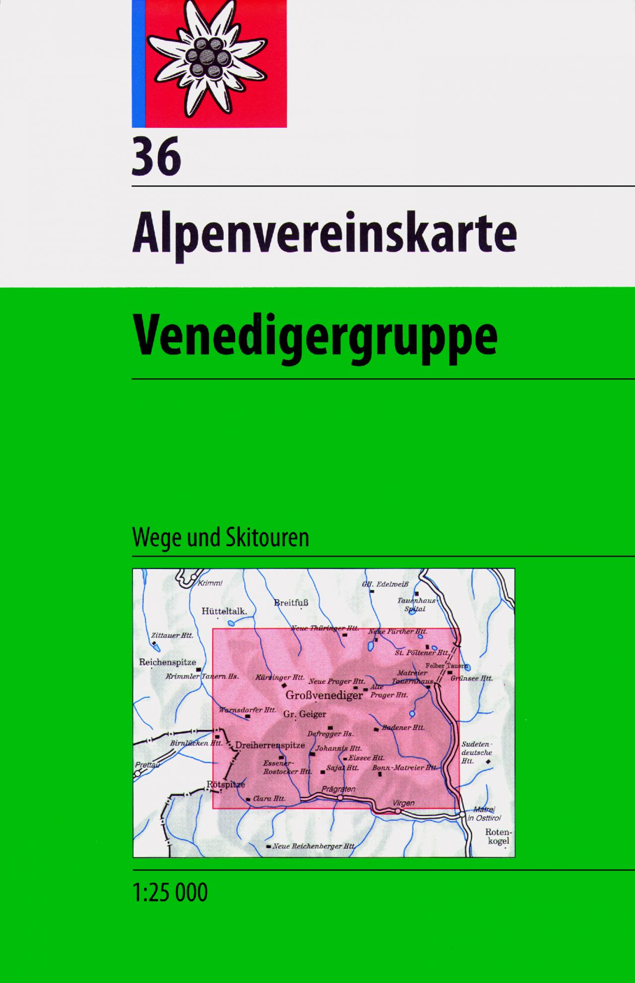 Online bestellen: Wandelkaart 36 Alpenvereinskarte Venedigergruppe | Alpenverein