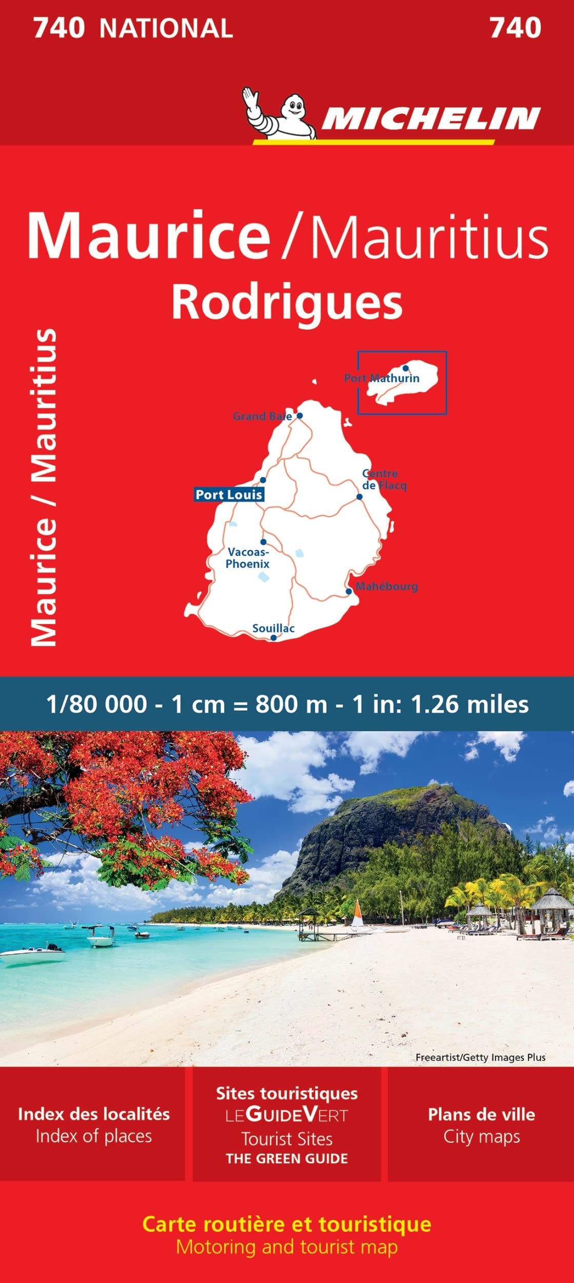 Online bestellen: Wegenkaart - landkaart 740 Mauritius - Rodrigues | Michelin
