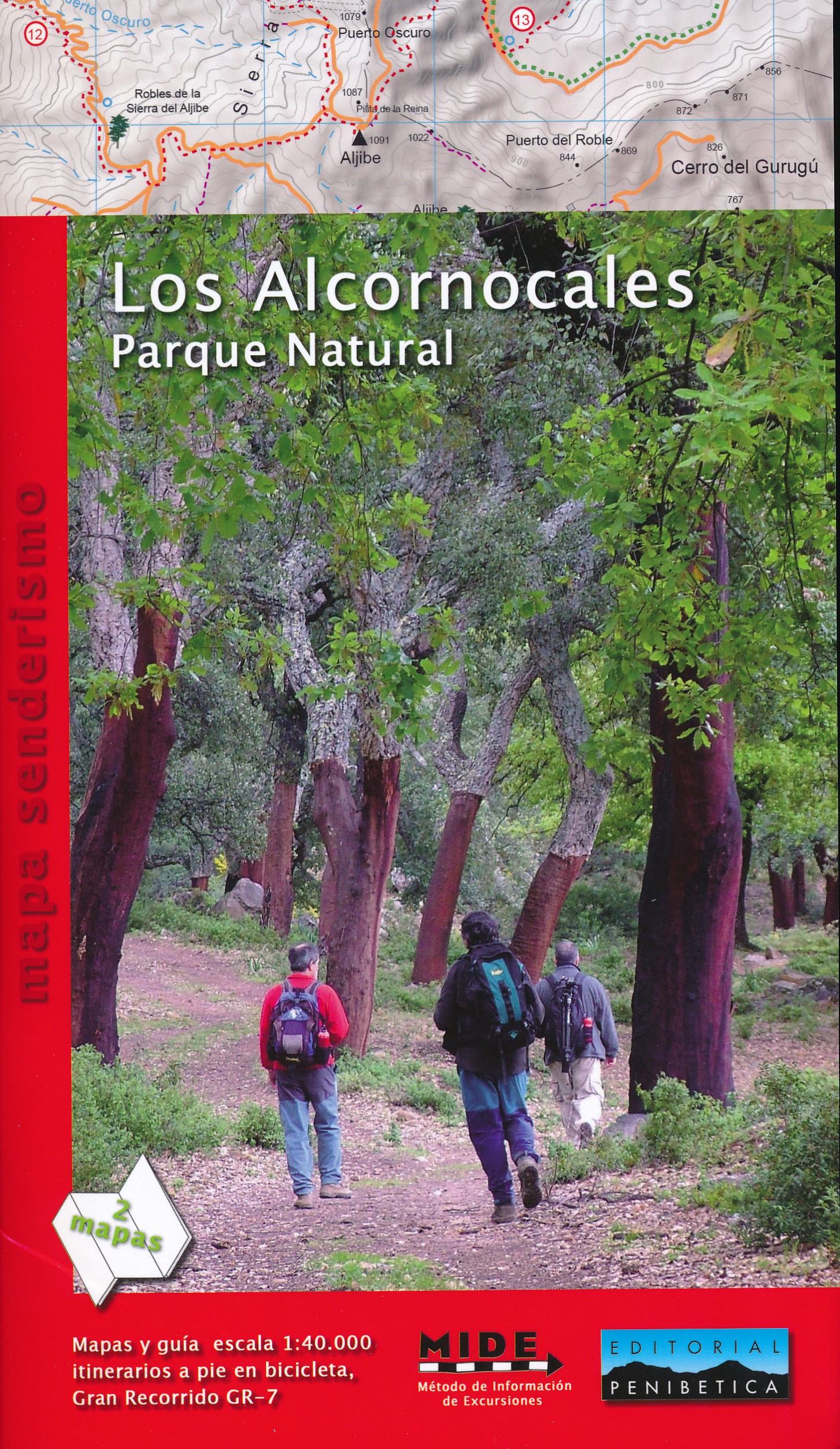 Online bestellen: Wandelkaart Los Alcornocales Parque Natural GR7 | Editorial Penibetica