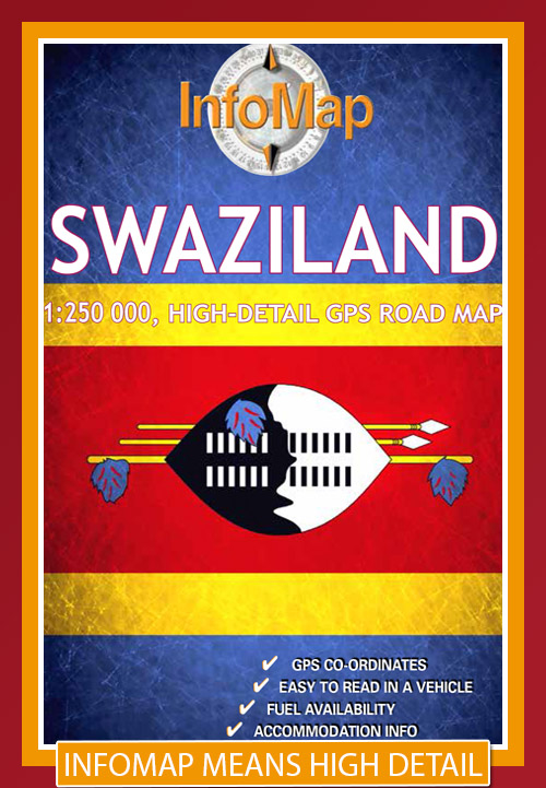 Online bestellen: Wegenkaart - landkaart Swaziland | Infomap