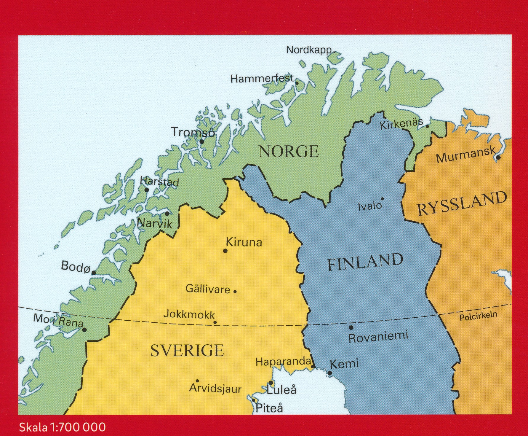 Wegenkaart - landkaart Nordkalotten - Lapland - Noord Scandinavie