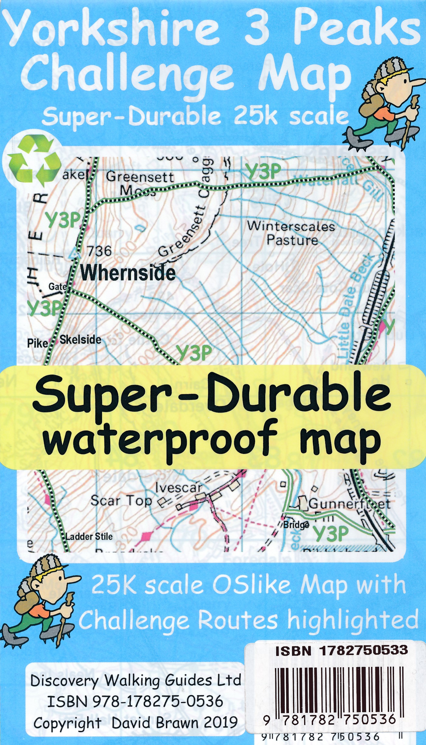 Online bestellen: Wandelkaart Yorkshire 3 Peaks Challenge Map | Discovery Walking Guides