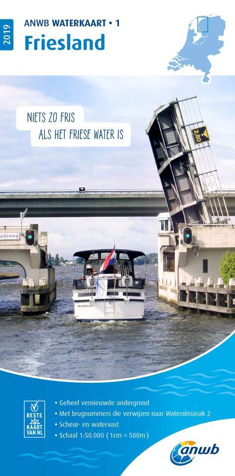 Online bestellen: Waterkaart 01 ANWB Waterkaart Friesland | ANWB Media