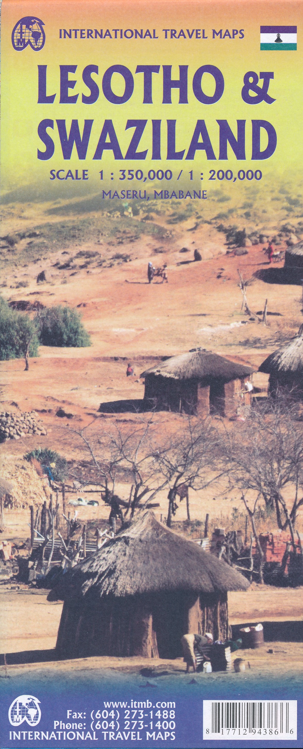 Online bestellen: Wegenkaart - landkaart Lesotho - Swaziland | ITMB