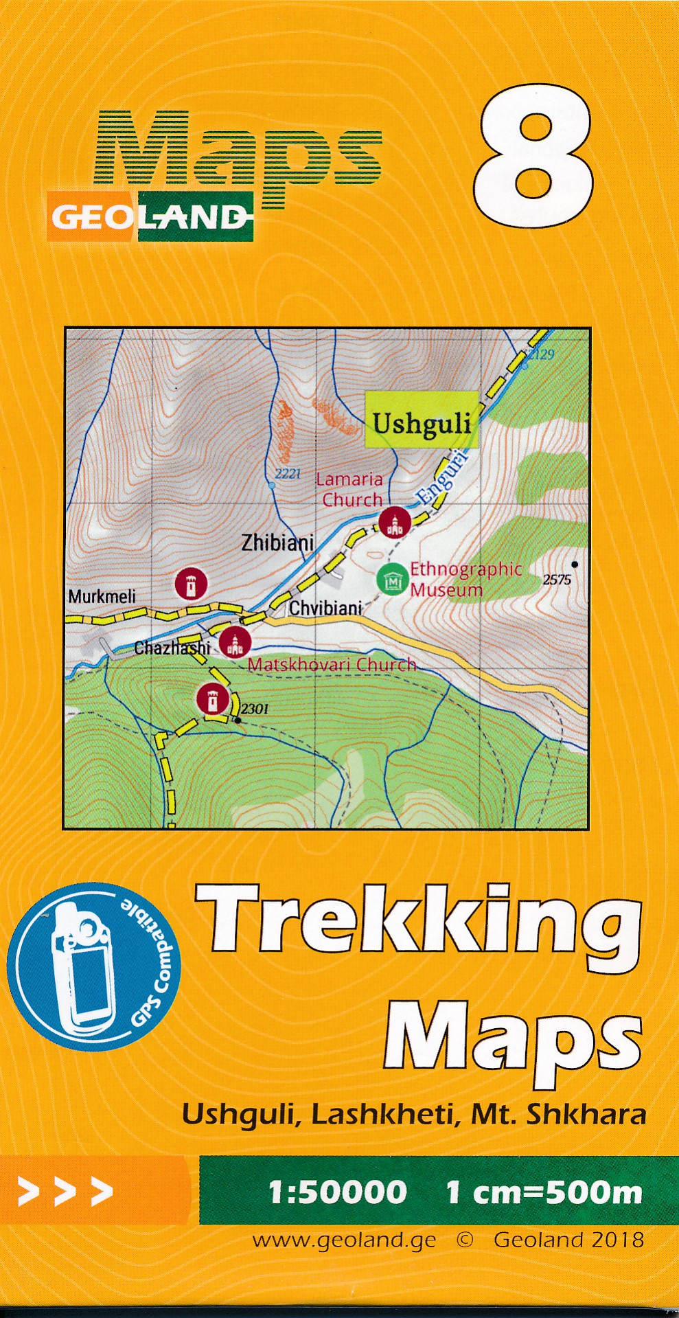 Online bestellen: Wandelkaart - Topografische kaart 08 Ushguli - Lashkheti - Mt. Shkhara | Geoland