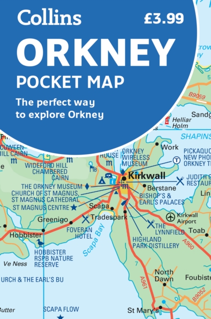 Online bestellen: Wegenkaart - landkaart Pocket Map Orkney | Collins
