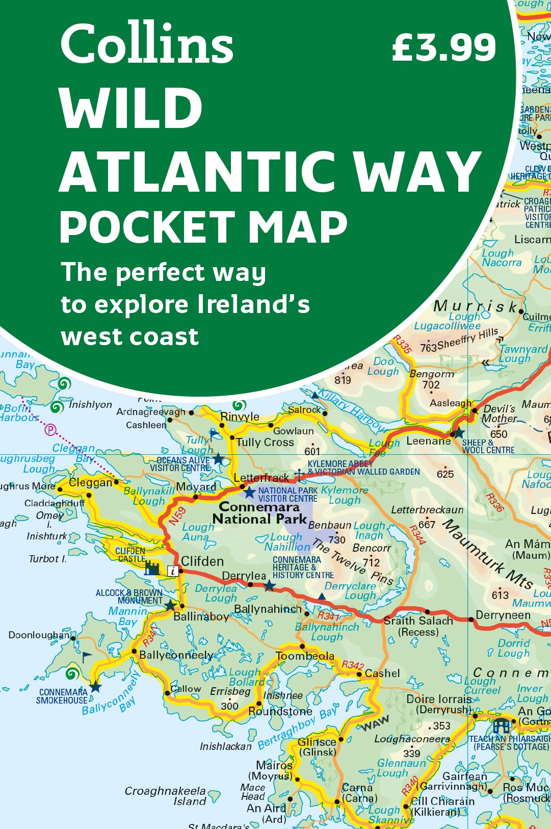 Online bestellen: Wegenkaart - landkaart Pocket Map Wild Atlantic Way | Collins