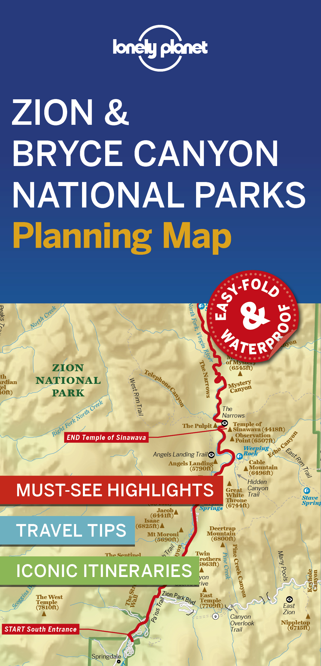 Wegenkaart - landkaart Planning Map Zion - Bryce Canyon National Parks