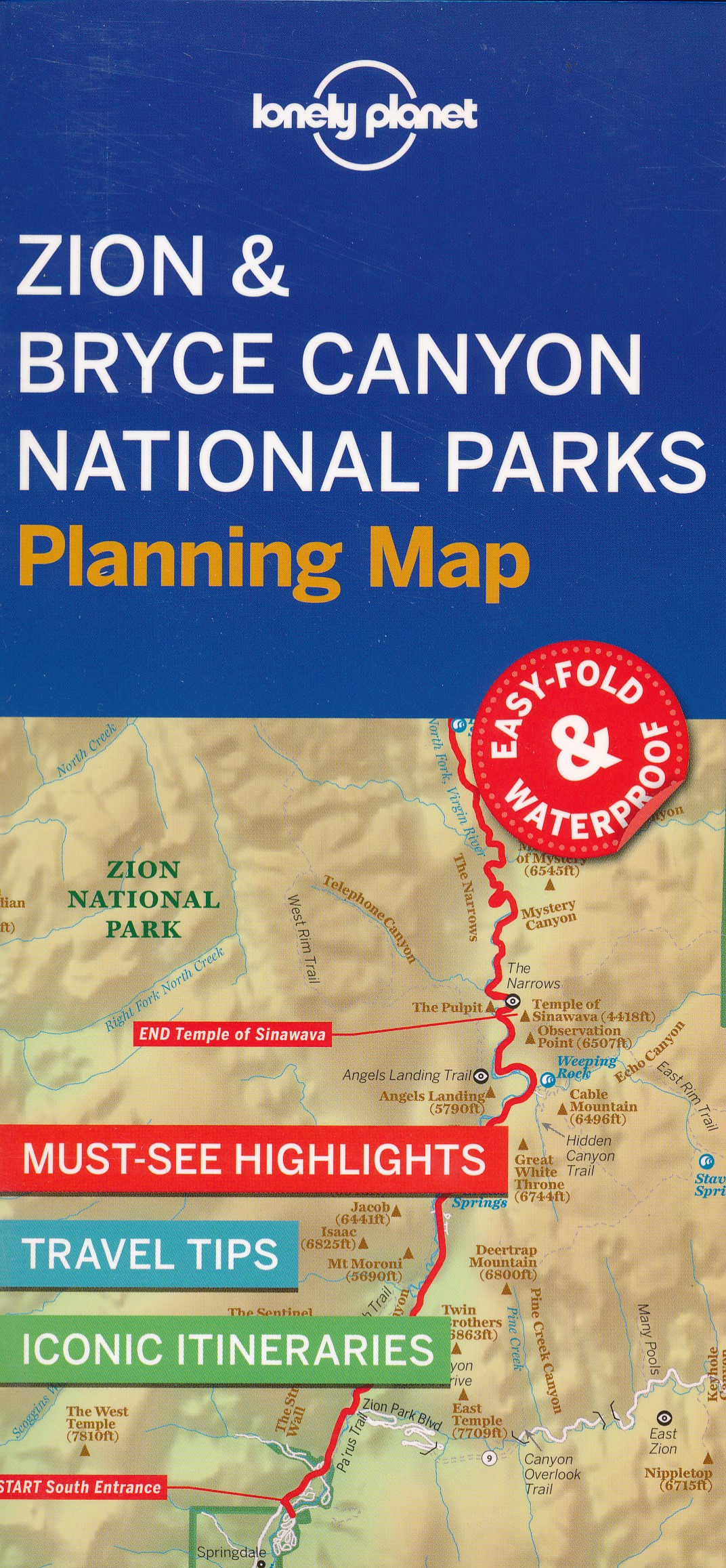 Online bestellen: Wegenkaart - landkaart Planning Map Zion - Bryce Canyon National Parks | Lonely Planet
