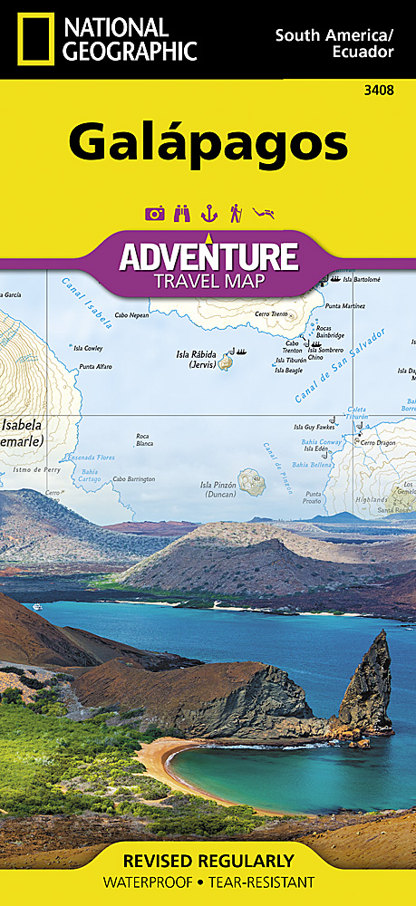 Wegenkaart – landkaart 3408 Adventure Map Galapagos eilanden | National Geographic