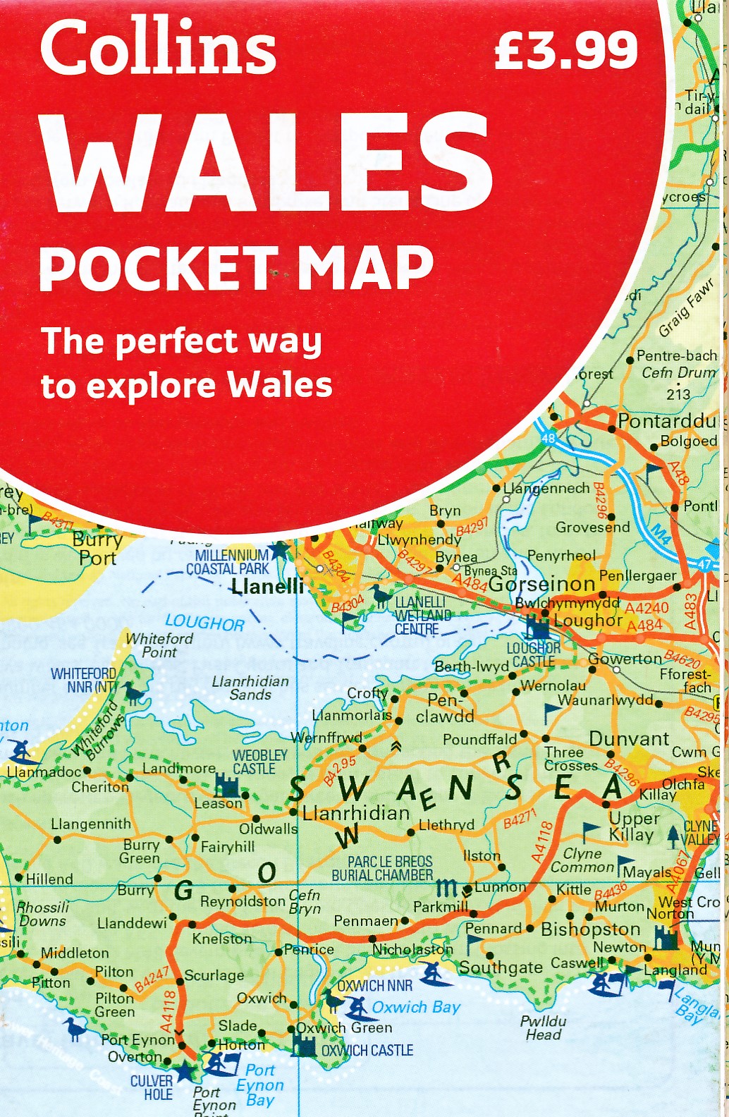 Online bestellen: Wegenkaart - landkaart Pocket Map Wales | Collins