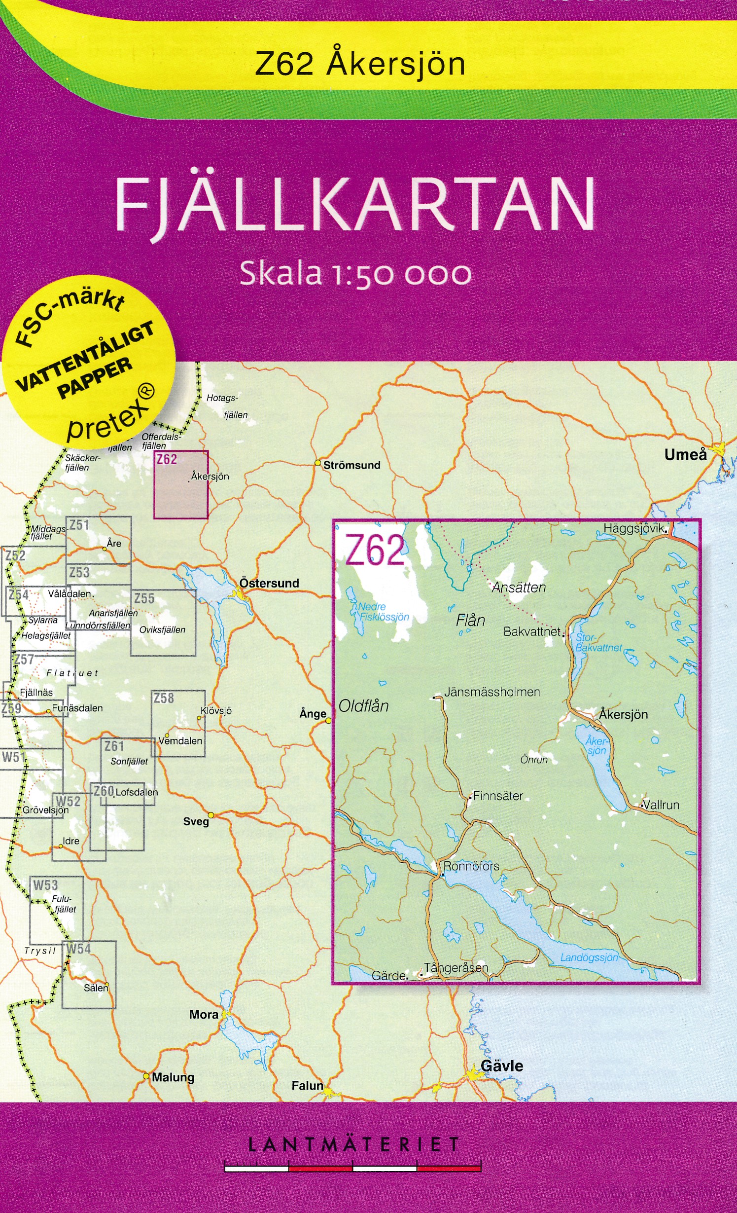 Online bestellen: Wandelkaart Z62 Fjällkartan Akersjon - Akersjön | Lantmäteriet