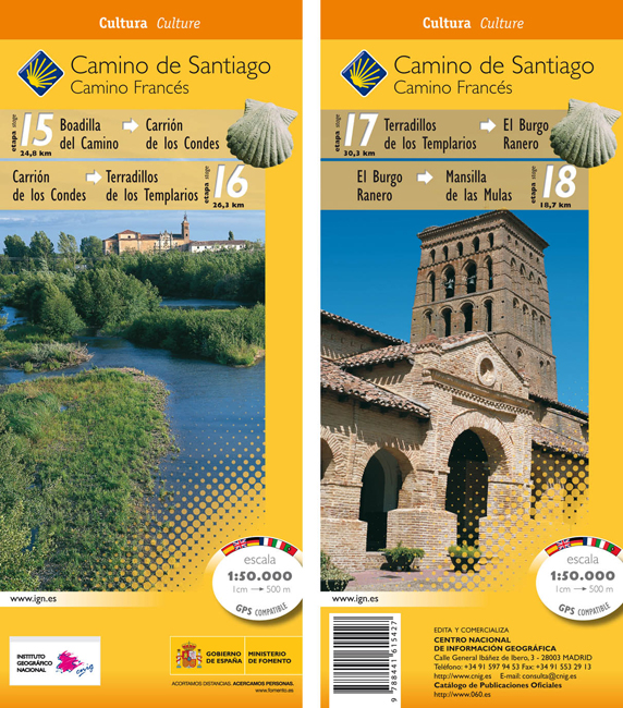 Online bestellen: Wandelkaart 15-18 Camino Santiago de Compostella Boadilla - Mansilla | CNIG - Instituto Geográfico Nacional