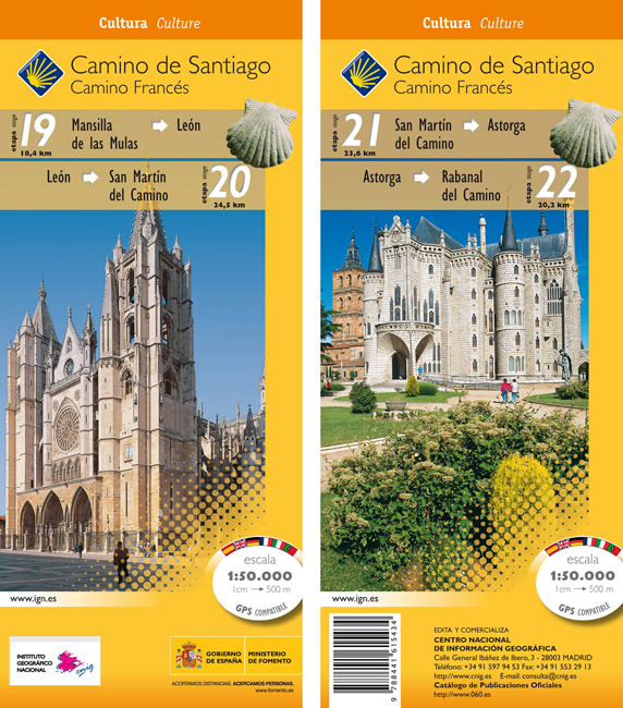 Online bestellen: Wandelkaart 19-22 Camino Santiago de Compostella Mansilla - Rabanal | CNIG - Instituto Geográfico Nacional