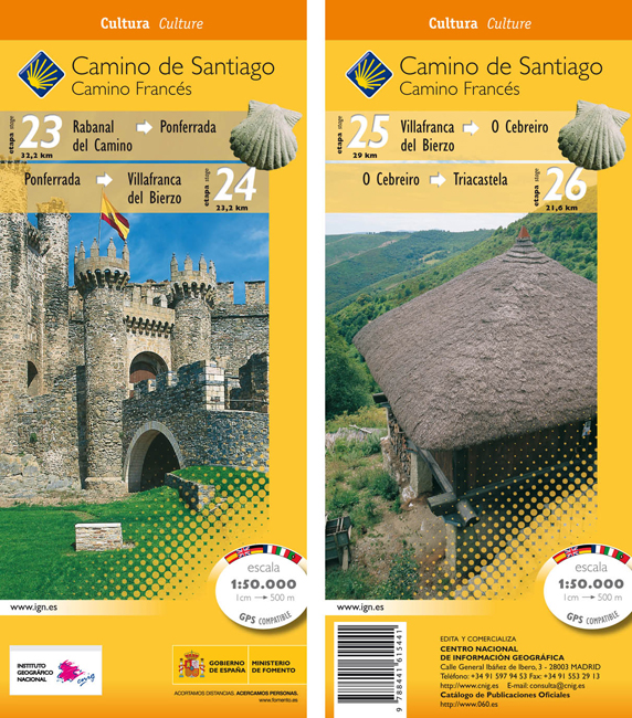 Online bestellen: Wandelkaart 23-26 Camino Santiago de Compostella Rabanal - Triacastela | CNIG - Instituto Geográfico Nacional
