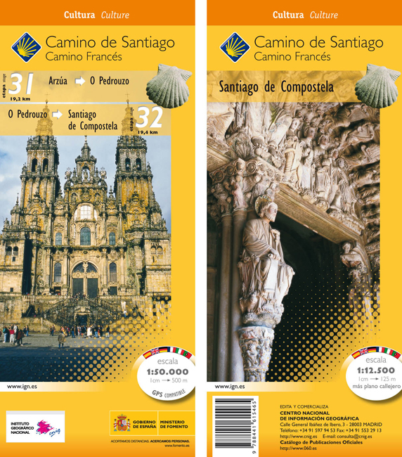 Online bestellen: Wandelkaart 31-32 Camino Santiago de Compostella Arzúa - Santiago | CNIG - Instituto Geográfico Nacional