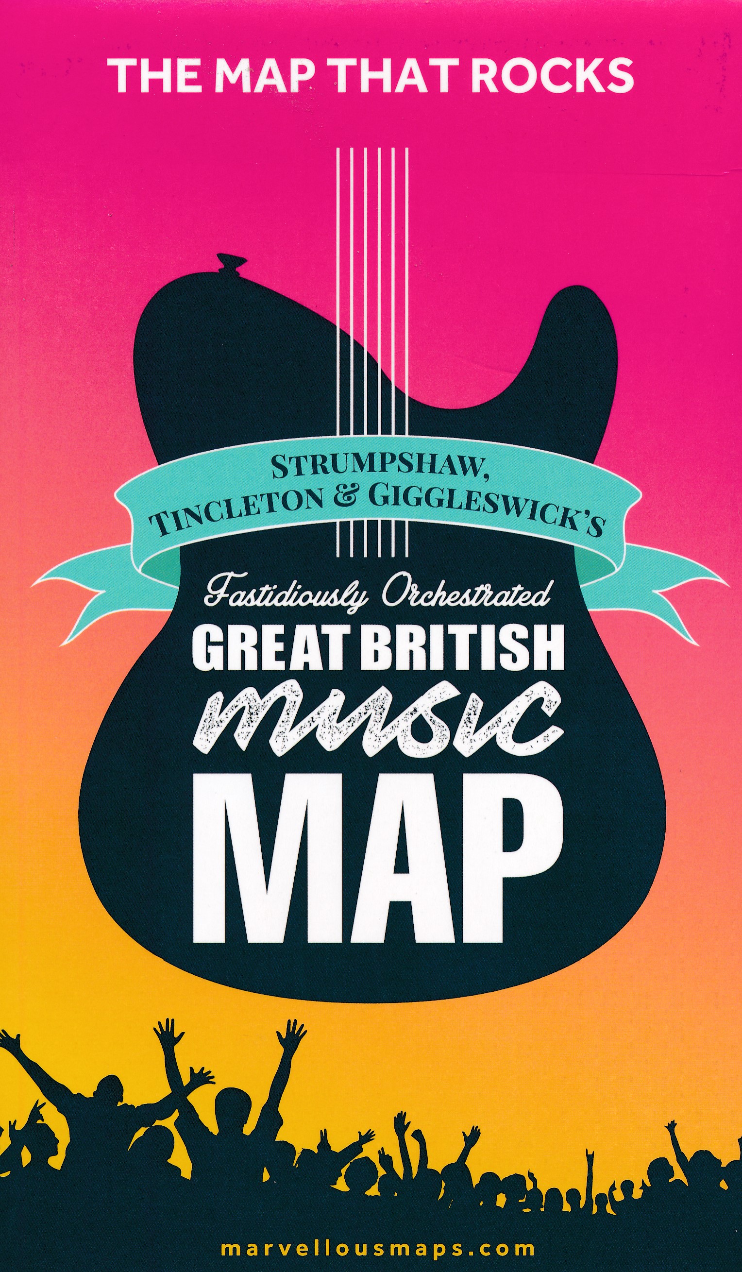Online bestellen: Wegenkaart - landkaart Great British Music Map | Strumpshaw, Tincleton & Giggleswick's Marvellous Maps