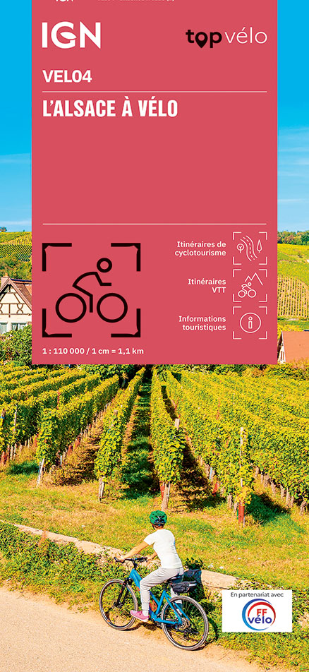 Fietskaart 04 Velo L' Alsace à vélo - by bike, Elzas- Vogezen | IGN -