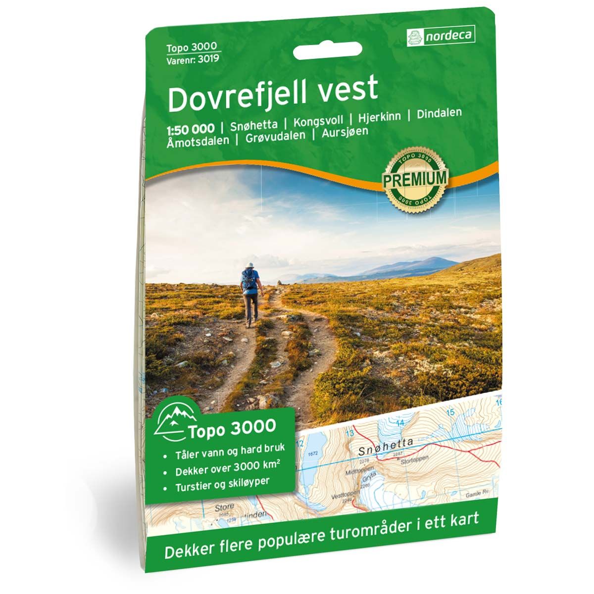 Wandelkaart 3019 Topo 3000 Dovrefje…