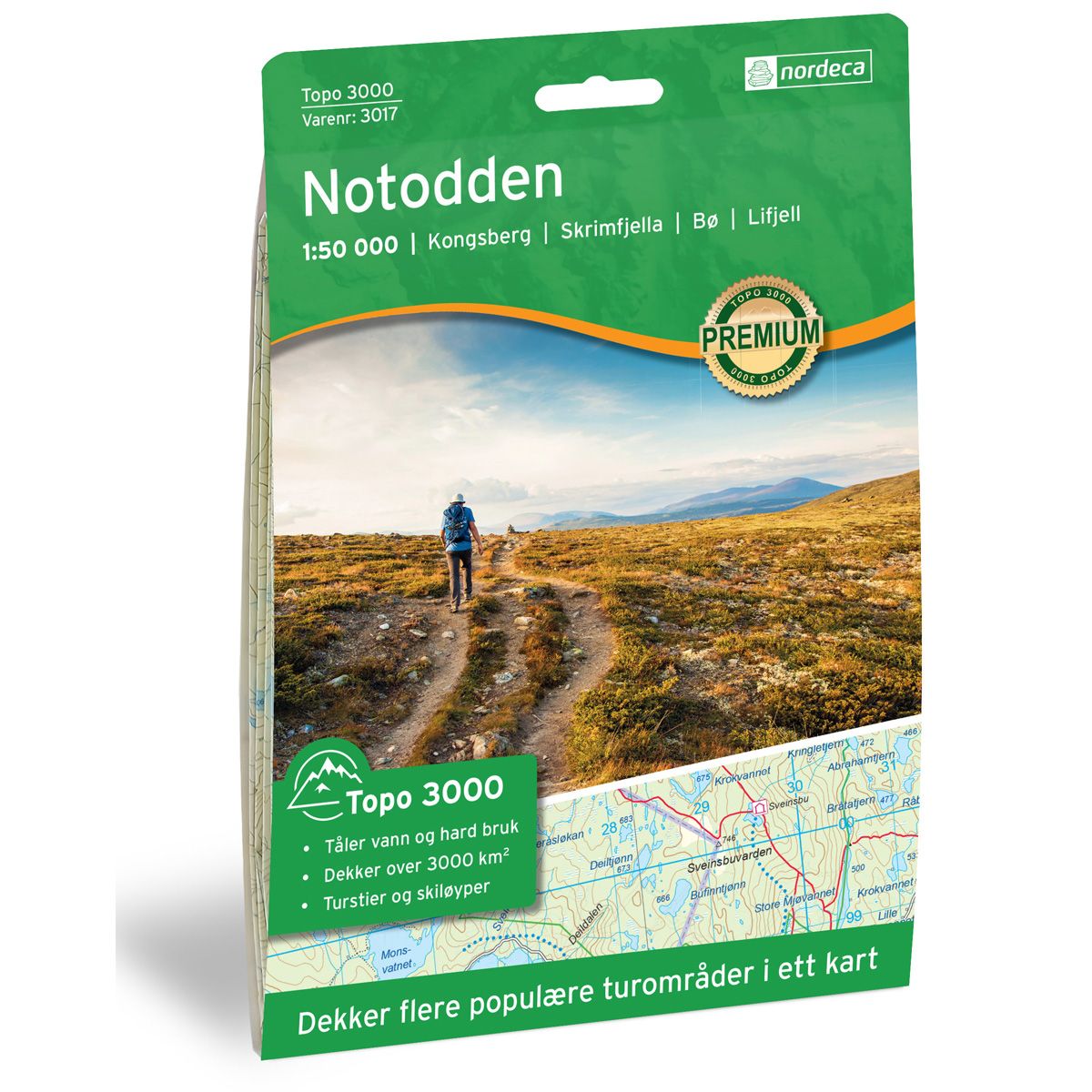 Wandelkaart 3017 Topo 3000 Notodden…