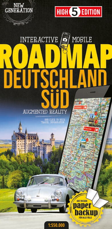 Wegenkaart – landkaart Deutschland Süd – Zuid Duitsland | High 5 Edition
