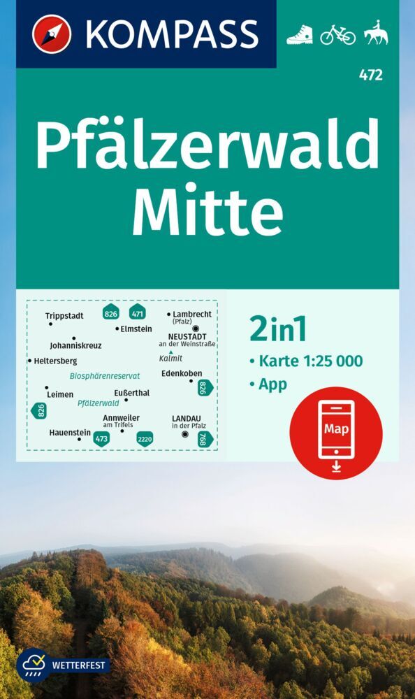 Wandelkaart 472 Pfälzerwald Mitte |…