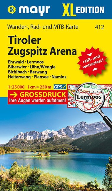Online bestellen: Wandelkaart 412 XL Tiroler Zugspitz Arena | Mayr