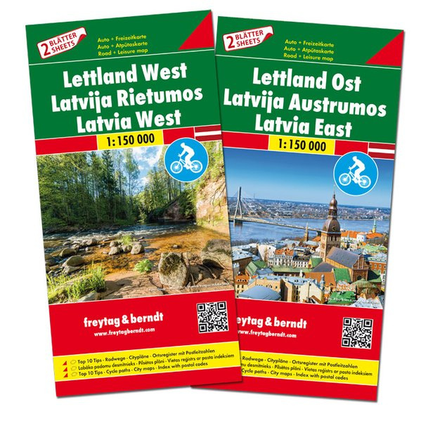 Online bestellen: Wegenkaart - landkaart - Fietskaart Letland | Freytag & Berndt