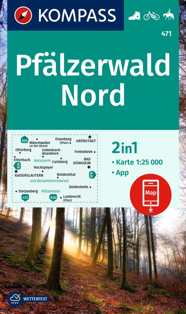 Wandelkaart 471 Pfälzerwald Nord |…