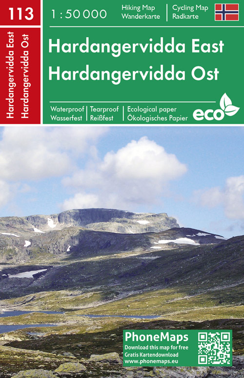 Online bestellen: Wandelkaart - Fietskaart 113 Hardangervidda Ost - Oost | Freytag & Berndt