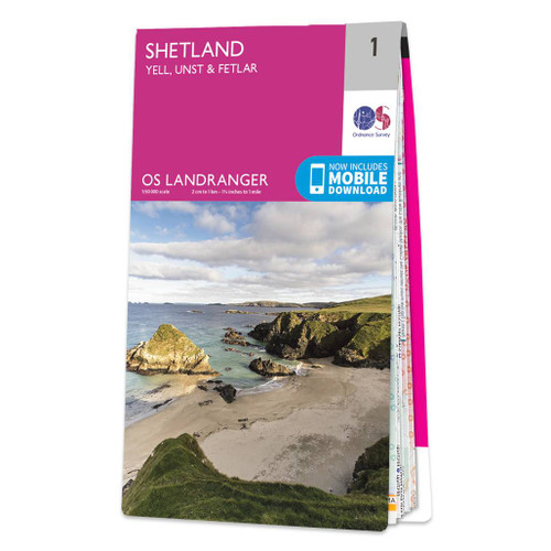 Online bestellen: Wandelkaart - Topografische kaart 001 Landranger Shetland - Yell - Unst & Fetlar | Ordnance Survey