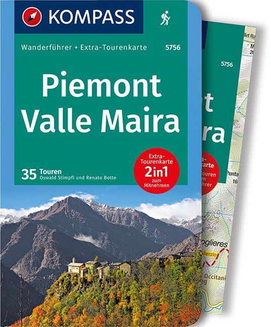 Online bestellen: Wandelgids 5756 Wanderführer Piemont - Valle Maira | Kompass