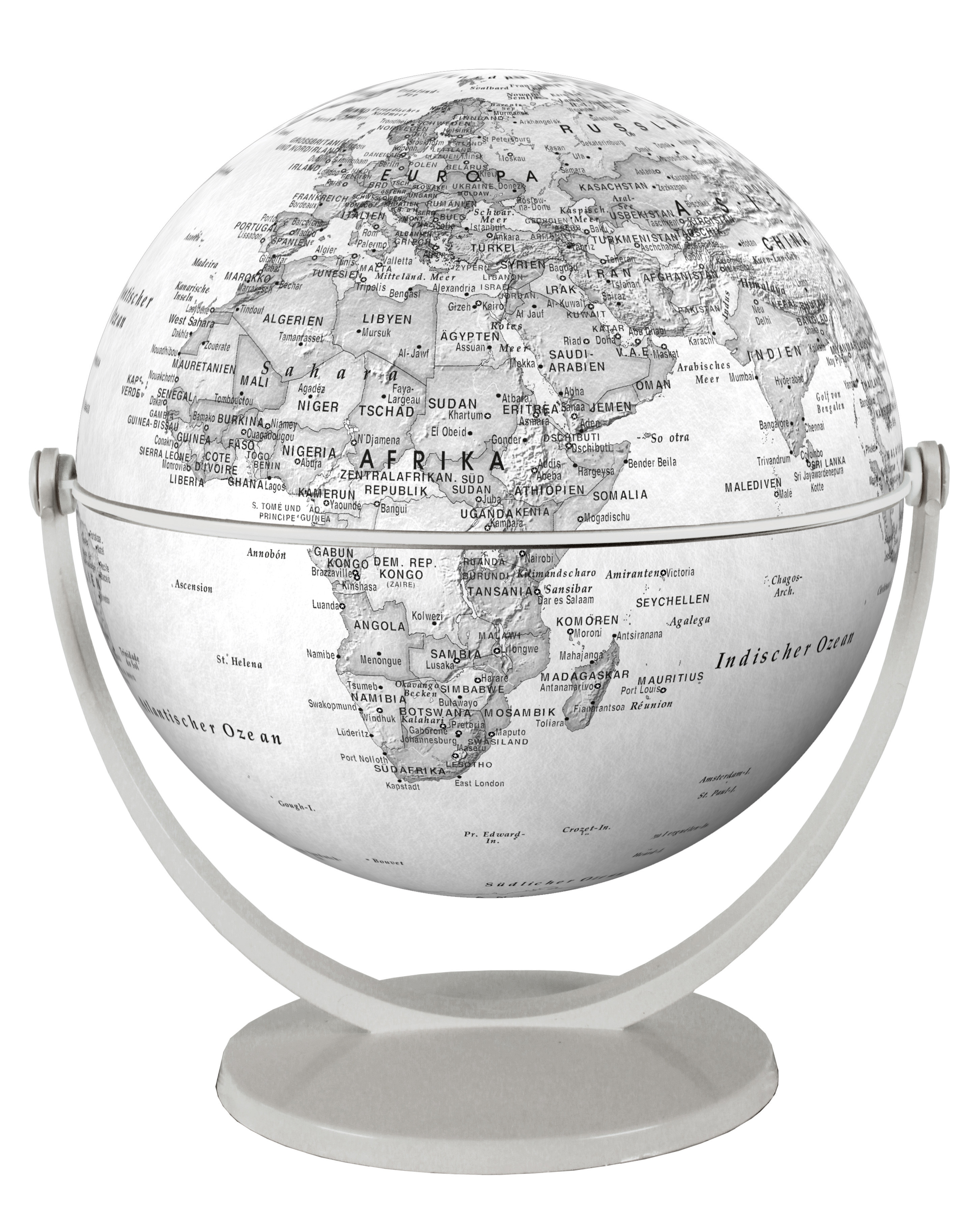 Wereldbol - Globe 75 Politiek - Grijs 15 cm | Stellanova de zwerver