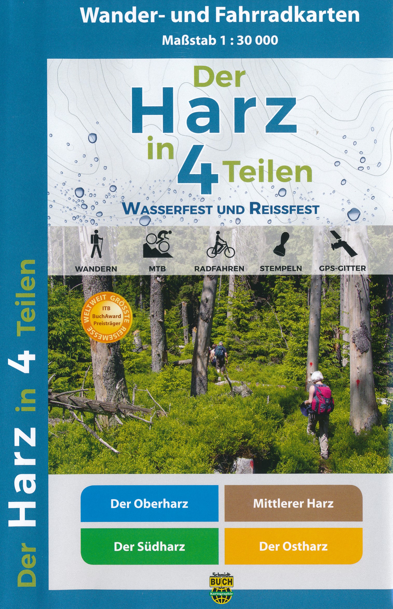 Online bestellen: Wandelkaart Der Harz in 4 Teilen | Schmidt Buch Verlag