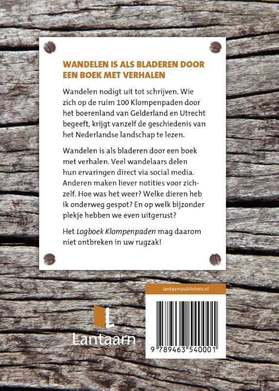 Reisdagboek Logboek Klompenpaden Lantaarn Publishers 9789463540001