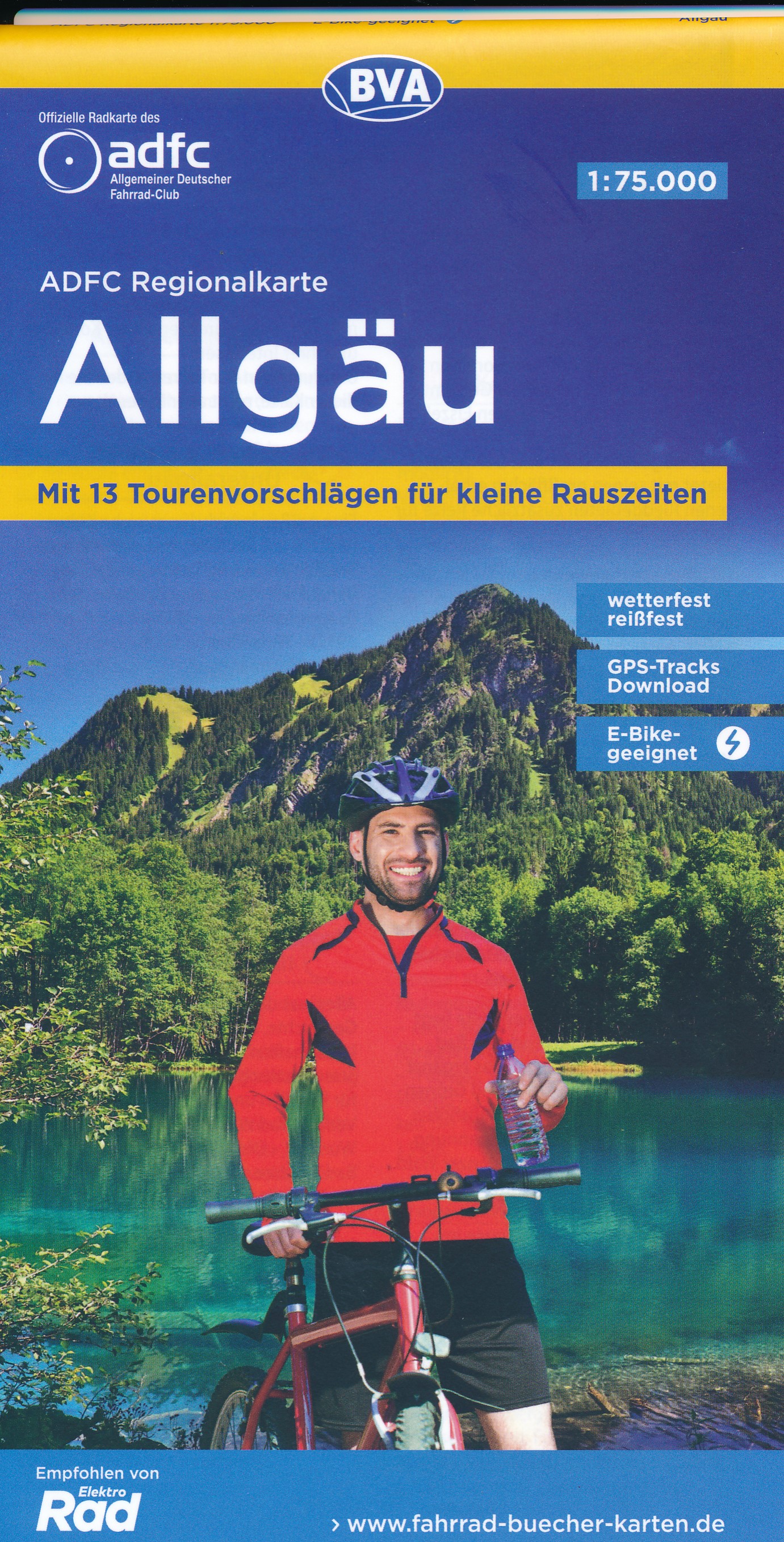 Online bestellen: Fietskaart ADFC Regionalkarte Allgau | BVA BikeMedia