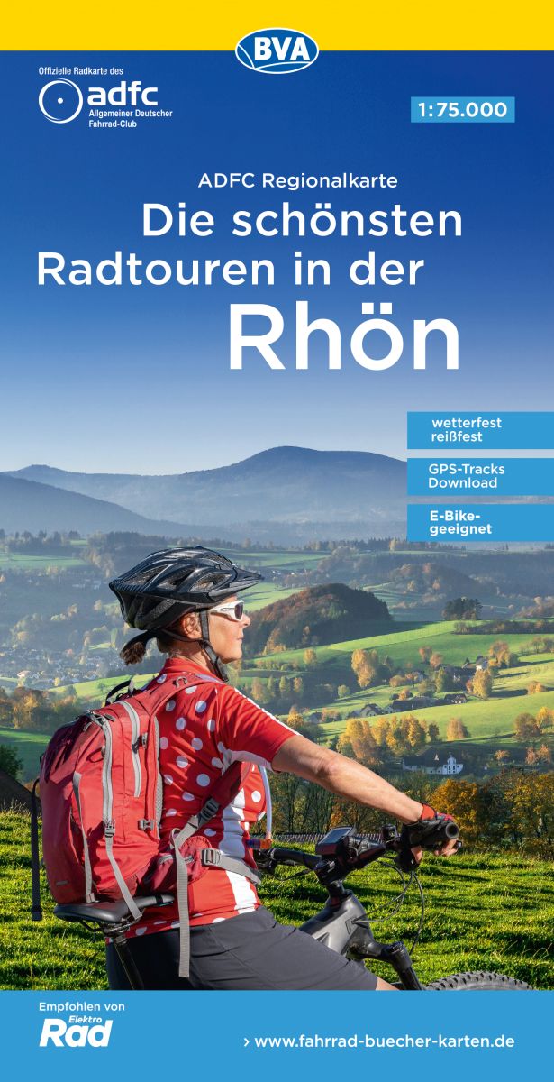 Online bestellen: Fietskaart ADFC Regionalkarte Rhön | BVA BikeMedia