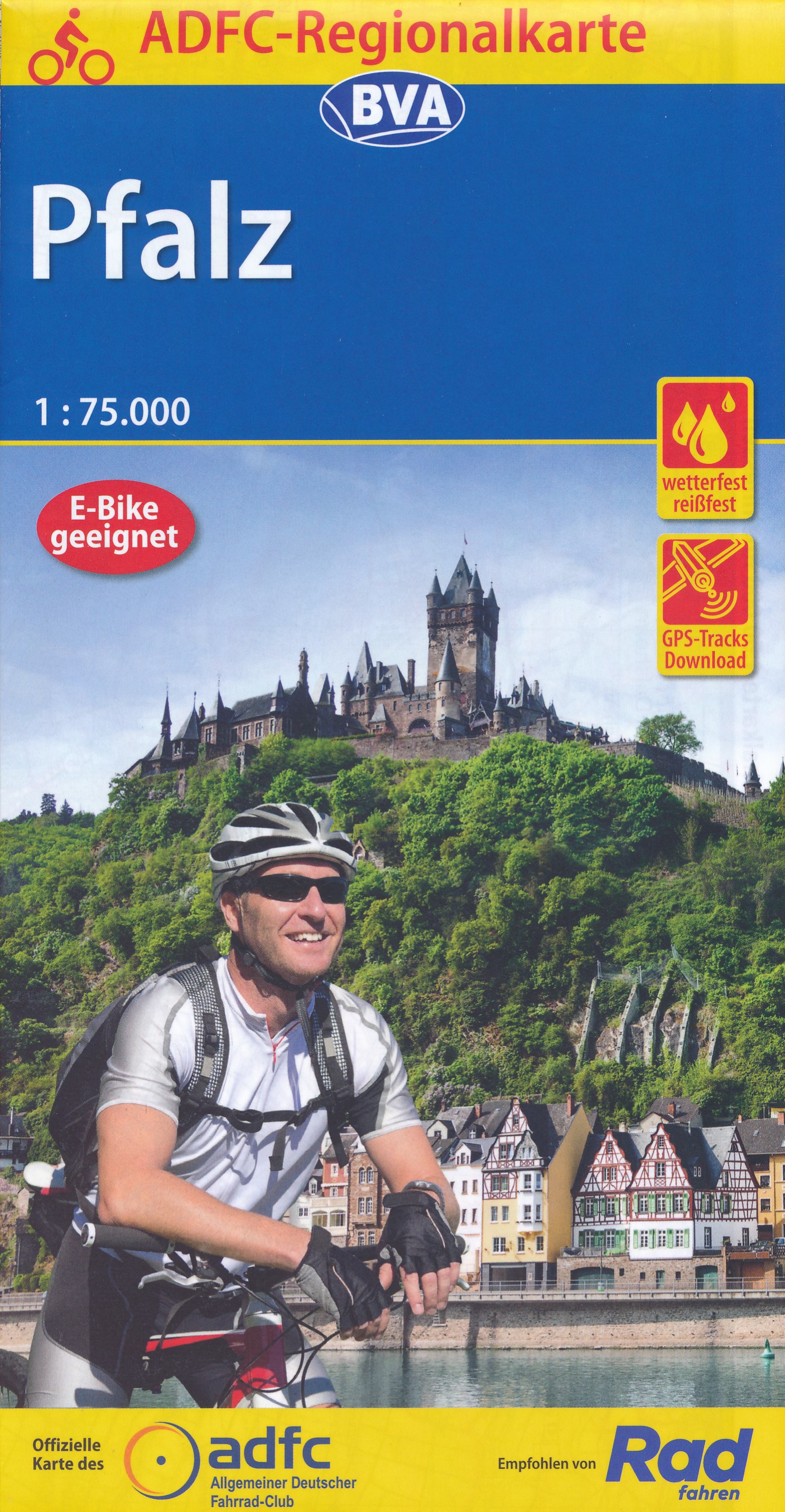 Online bestellen: Fietskaart ADFC Regionalkarte Pfalz | BVA BikeMedia