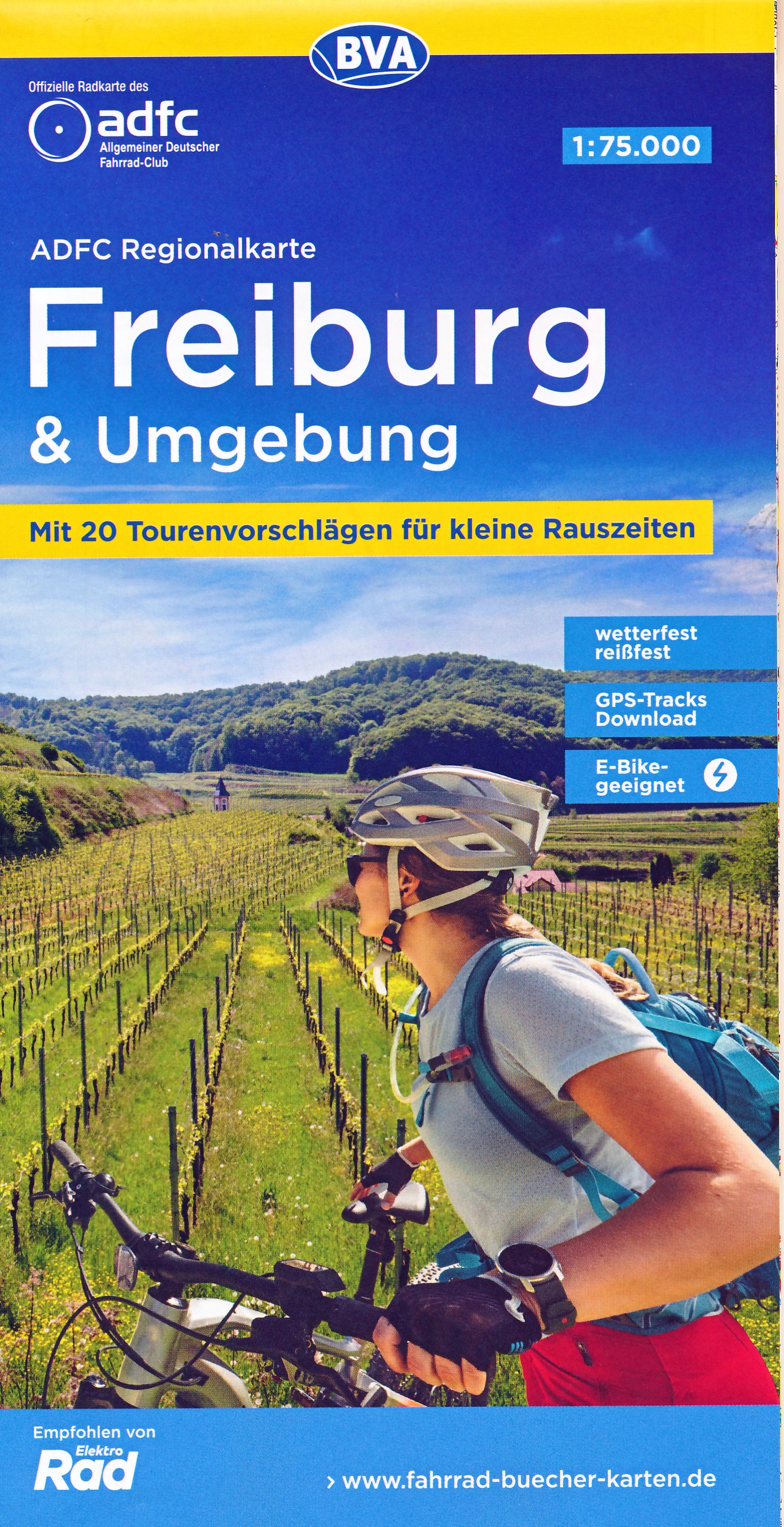 Online bestellen: Fietskaart ADFC Regionalkarte Freiburg und Umgebung | BVA BikeMedia