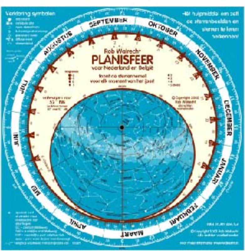 Online bestellen: Sterrenkaart - Planisfeer 52 graden NB Voor Nederland en België | Rob Walrecht Productions