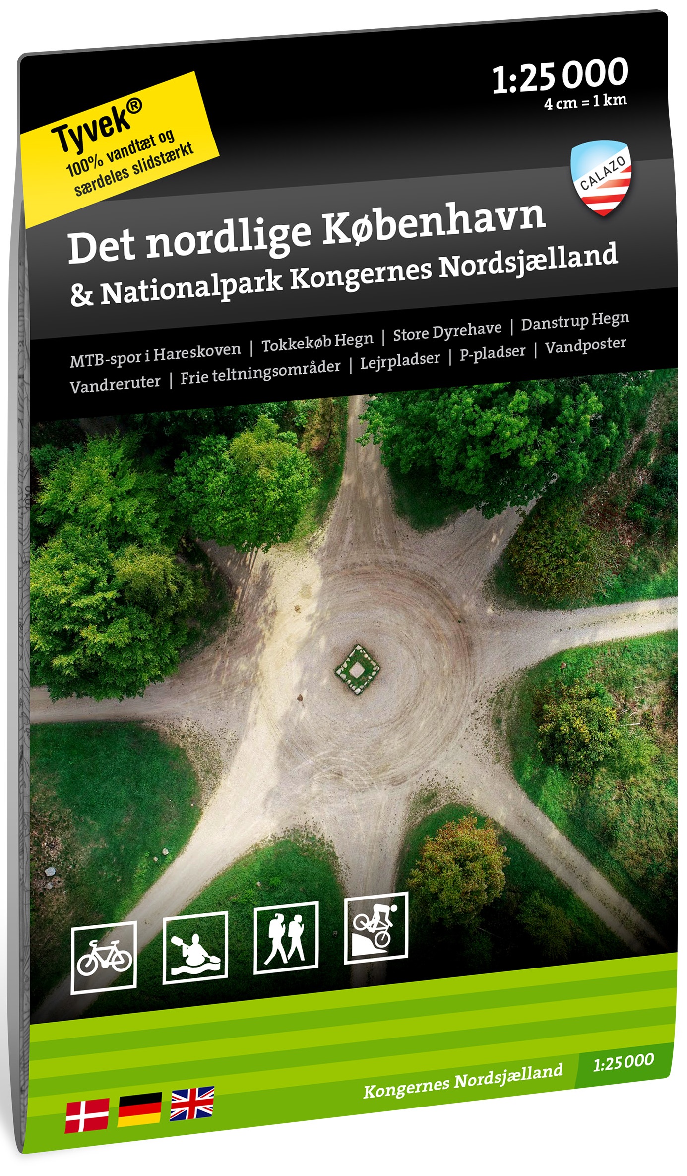 Online bestellen: Wandelkaart Terrängkartor DK Det nordlige København & Nationalpark Kongernes Nordsjælland | Calazo