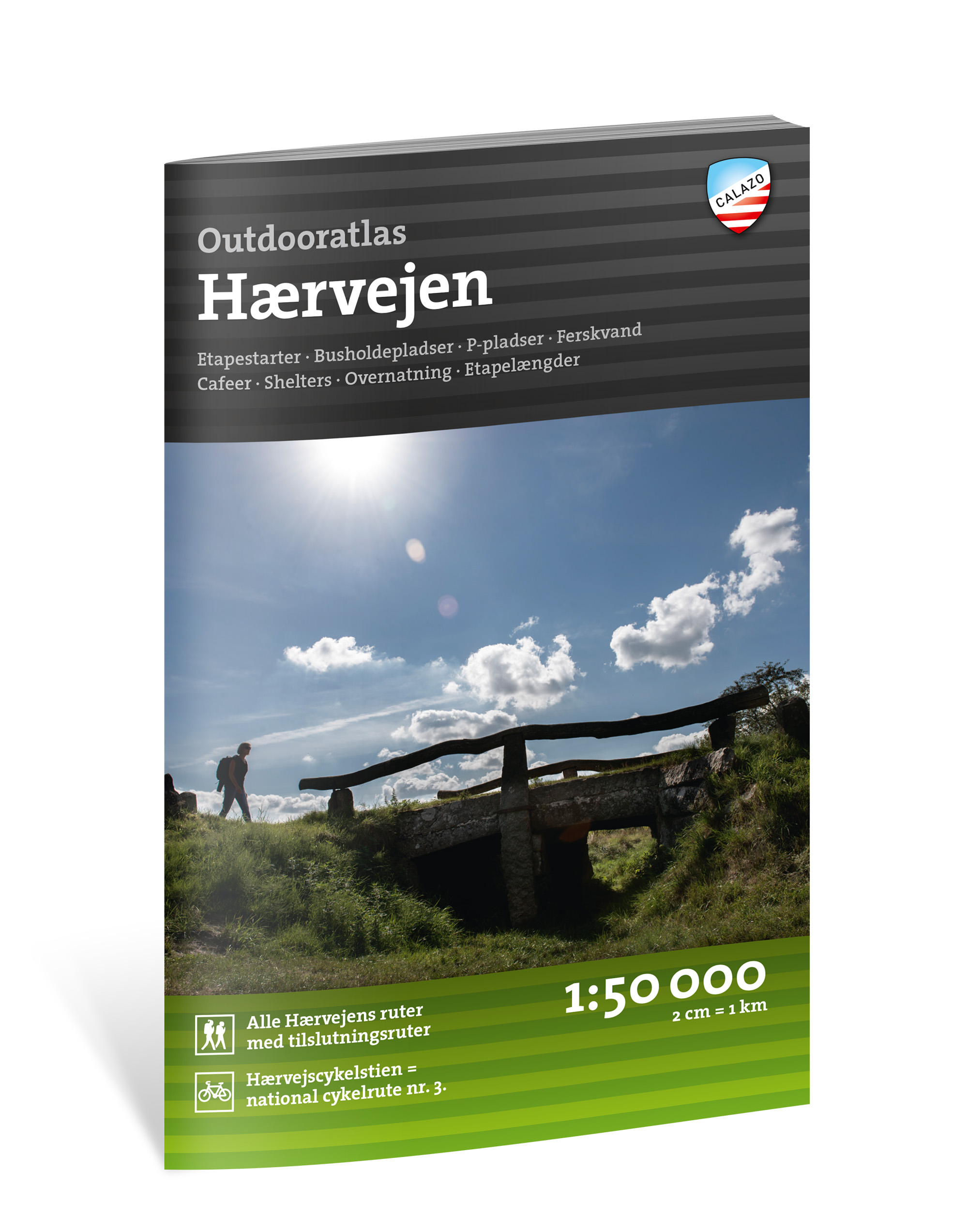 Online bestellen: Wandelatlas - Fietsatlas DK Outdooratlas Hærvejen - Heerweg | Calazo