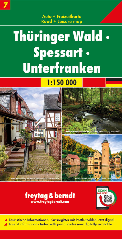 Online bestellen: Wegenkaart - landkaart 07 Thüringer Wald - Spessart - Unterfranken | Freytag & Berndt