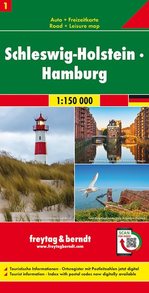Online bestellen: Wegenkaart - landkaart 01 Schleswig-Holstein - Hamburg | Freytag & Berndt