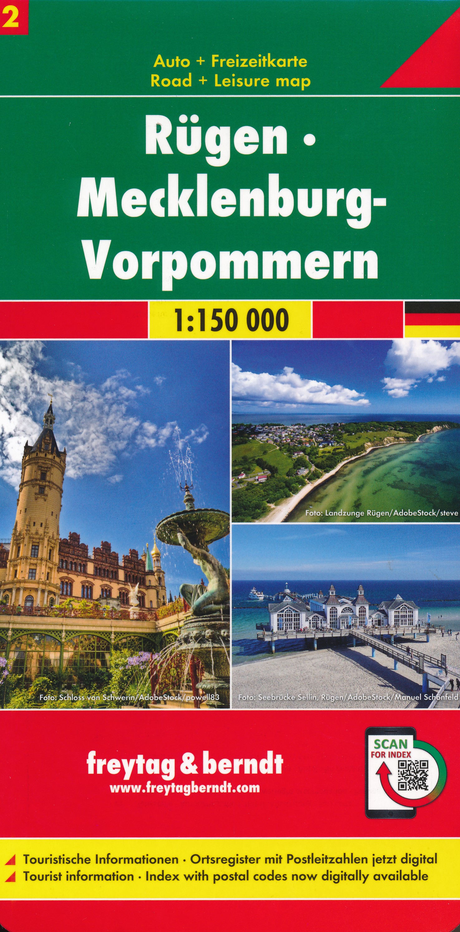 Online bestellen: Wegenkaart - landkaart 02 Rügen - Mecklenburg-Vorpommern | Freytag & Berndt
